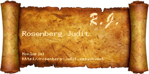 Rosenberg Judit névjegykártya